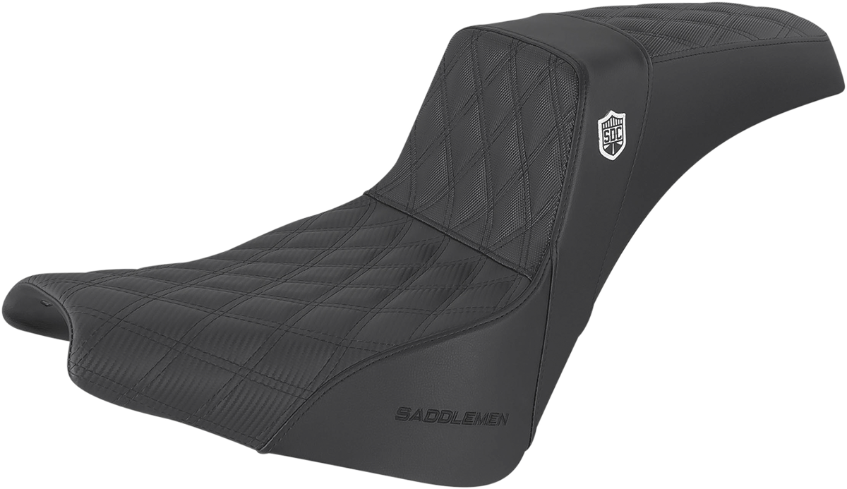 SADDLEMEN Pro Series SDC Performance Seat - without Backrest - Lattice Stitch/Lumbar Gripper - FX '18-'23 SC81830DB