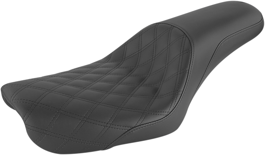 SADDLEMEN Profiler Seat - Front Lattice/Rear Smooth - Black - FXD '04-'05 804-04-149