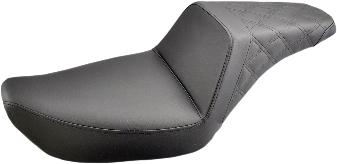 SADDLEMEN Step-Up Seat - Rear Lattice Stitched - Black - FXD 896-04-173