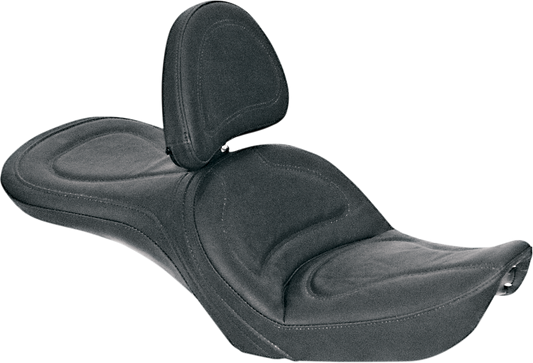 SADDLEMEN Seat - Explorer* - With Backrest - Stitched - Black - FXDWG 83G52JS