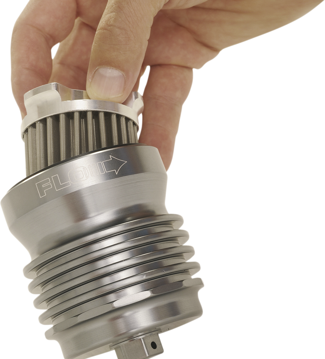 PC RACING Flo? "Spin-on" Oil Filter - Polished Aluminum - Aprilia/BMW/Buell/H-D/Moto Guzzi/Yamaha PCS4C