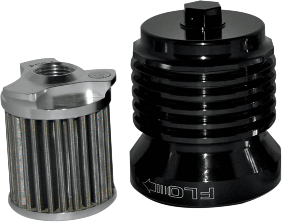 PC RACING Flo? "Spin-On" Oil Filter - Black Anodized - Aprilia/BMW/Buell/H-D/Moto Guzzi/Yamaha PCS4B