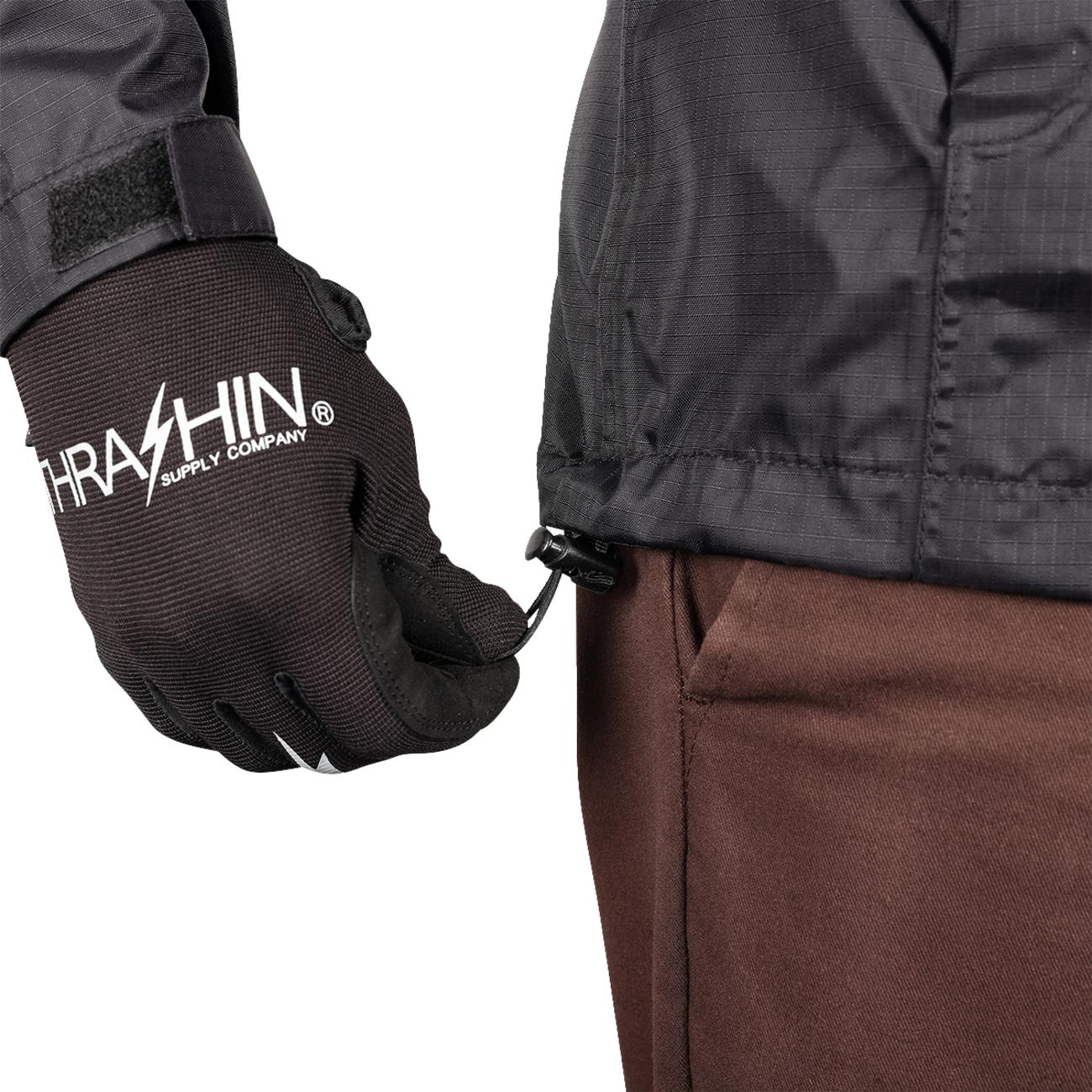 THRASHIN SUPPLY CO. Waterproof Mission Rain Jacket - Black - XL TMJ-15-11