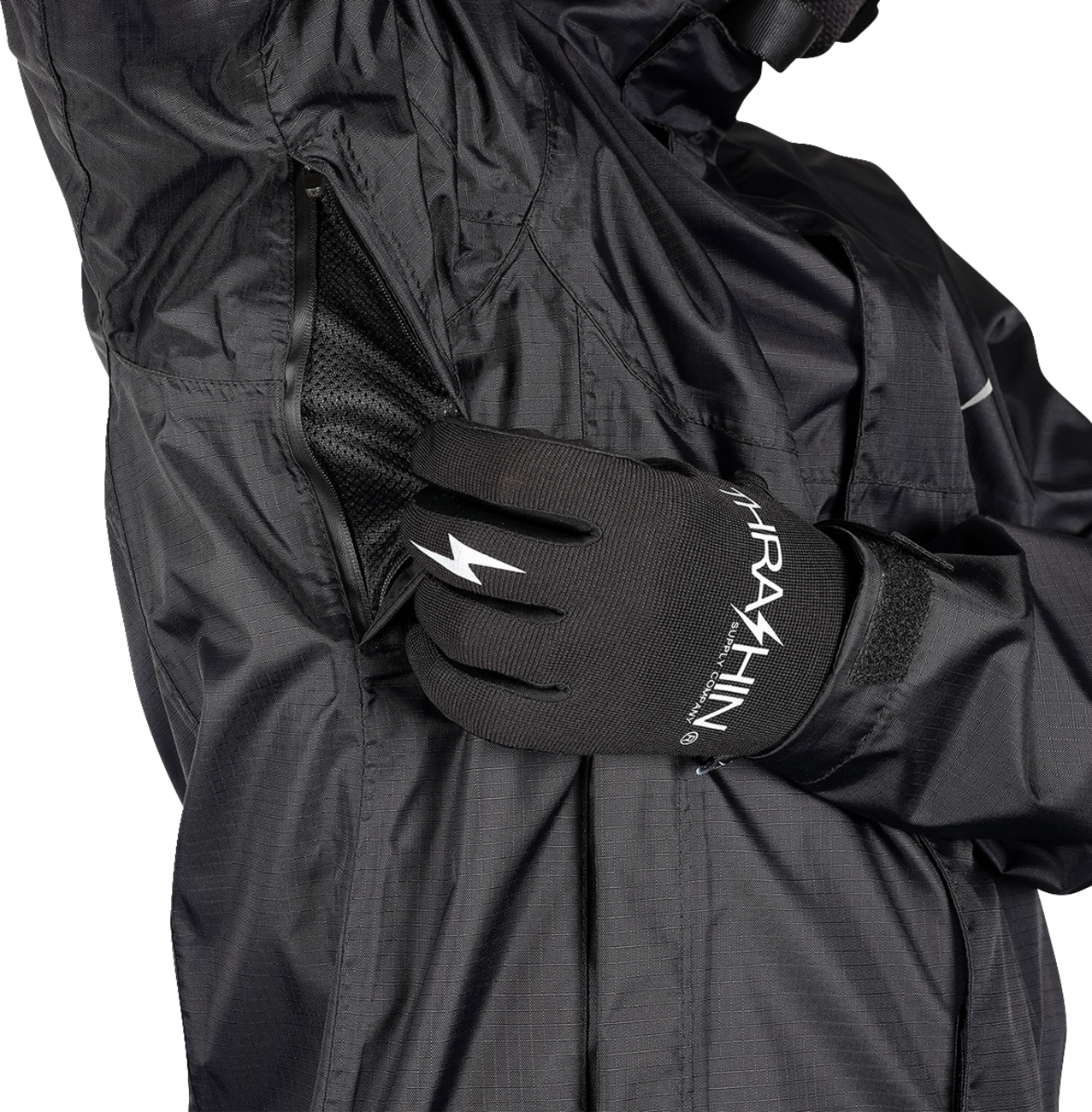 THRASHIN SUPPLY CO. Waterproof Mission Rain Jacket - Black - XL TMJ-15-11