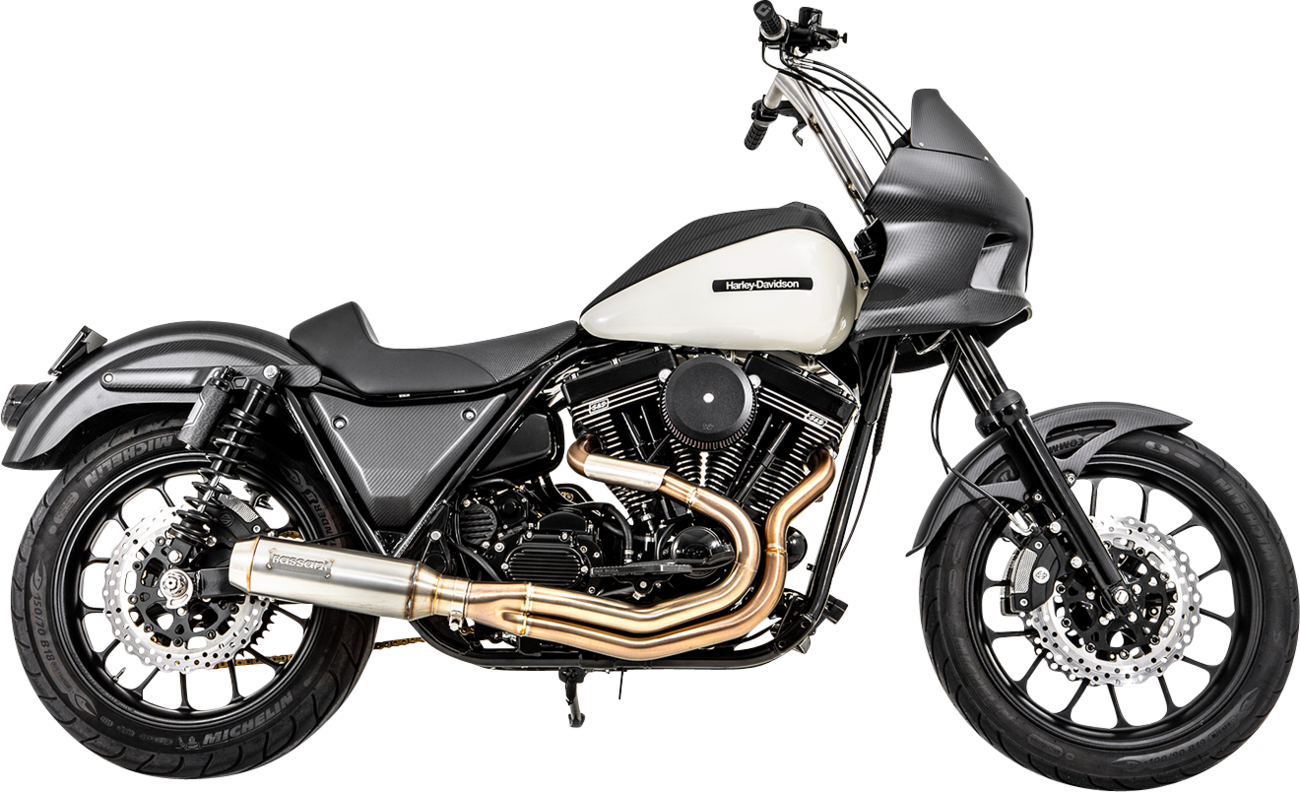 BASSANI XHAUST 2-into-1 Exhaust System with Super Bike 4" Muffler - Stainless Steel 1FXR3SS