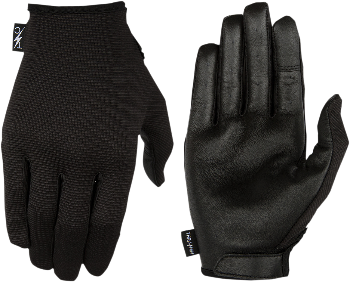 THRASHIN SUPPLY CO. Stealth Leather Palm Gloves - Black - Small SLG-01-008