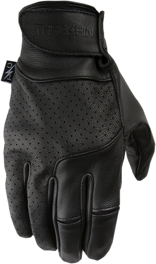 THRASHIN SUPPLY CO. Siege Leather Gloves - Black - Medium TSG-0001-09