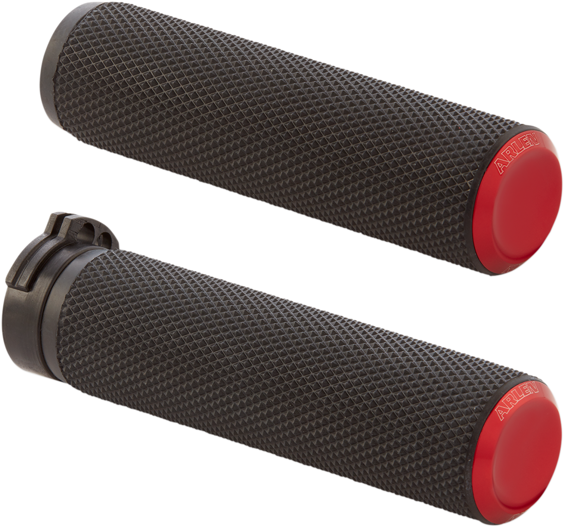 ARLEN NESS Grips - Knurled - TBW - Red 07-346