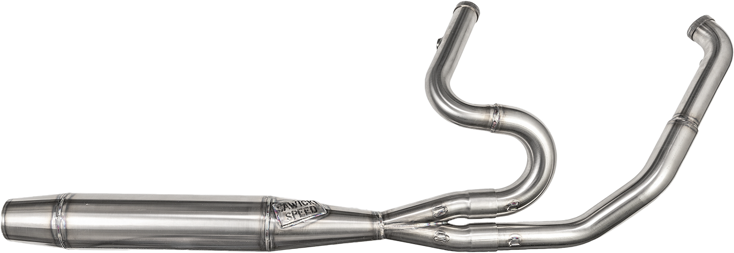 2in1 Twin Cam Flt Mid Length Cannon Brushed Ss