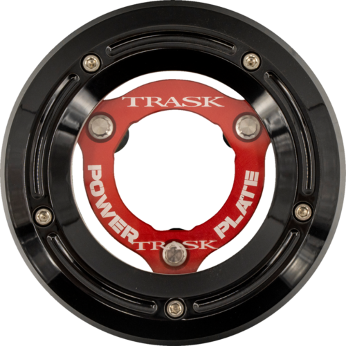 TRASK Derby Cover with Power Plate - Black/Red - Kit - '18-'25 Softail TM-0052-BK-RD